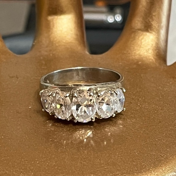 Sterling Silver Oval Stones Ring - Picture 1 of 13